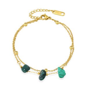 Dual-Layered Green Stone Bracelet